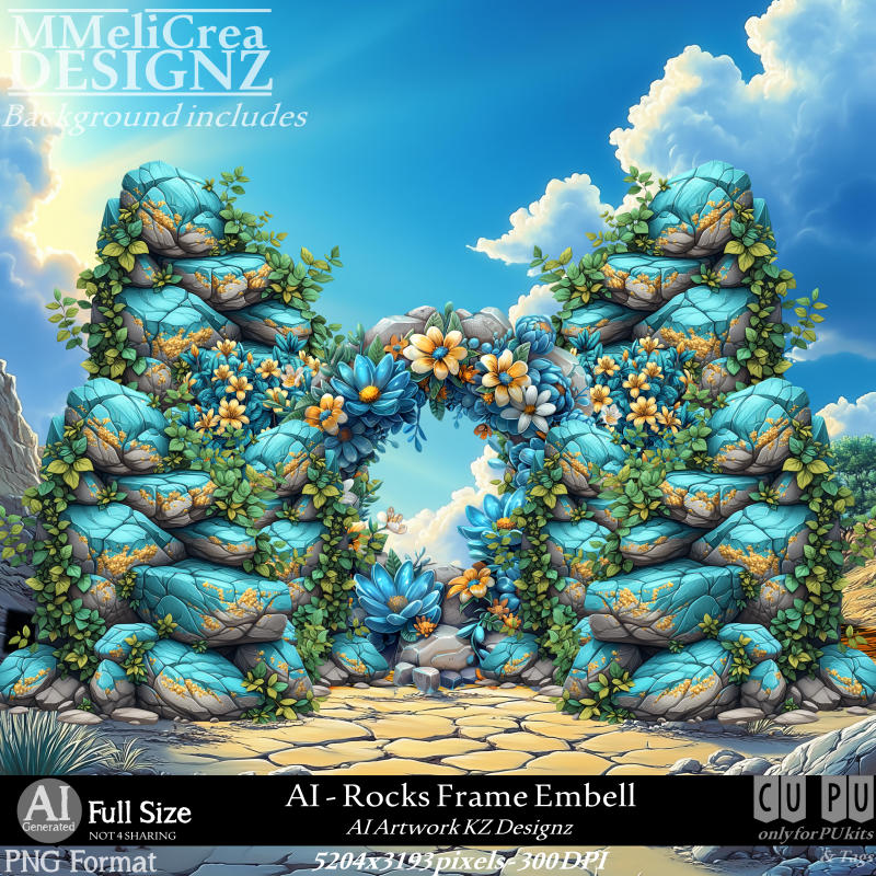 (image for) AI - CU Rocks Frame Embell (CU4PU/PNG)